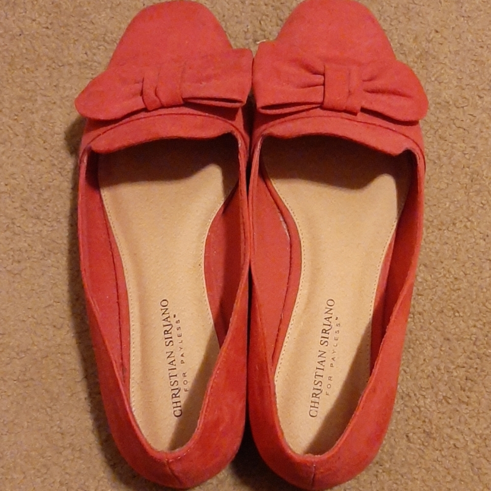 Christian Siriano red flats with bow size 11